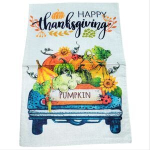 Happy Thanksgiving Garden Flag with Pumpkins 🎃